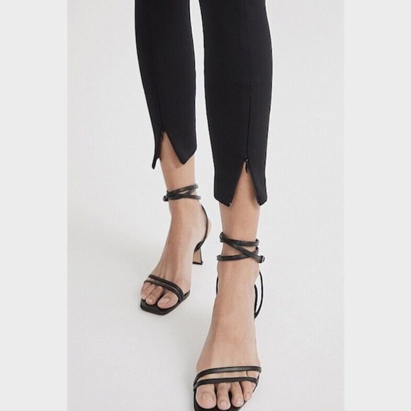 SOLD Witchery Black Scuba Pants Size 8 Ankle Zip Fitted Skinny Elastic Waist - Picture 4 of 16